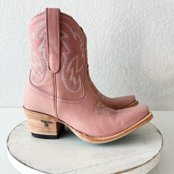 Lane SMOKESHOW Cowboy Bootie Womens 6 Pink Leather Western Cowgirl Ankle Boots - Picture 2 of 12